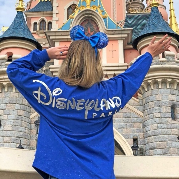 Disneyland Spirit Jersey XS Wishes Come True Disney Glitter Blue Silver - Picture 12 of 14
